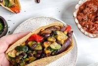 Crispy Roasted Vegetable Tacos with Tangy Avocado Salsa
