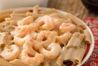 Shrimp Scampi Alfredo with Lighter Creamy Garlic Sauce