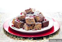 Christmas Sorghum Blondies with Pomegranate & Pecans Recipe