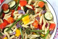 Roasted Vegetable Pasta with Garlic and Parmesan