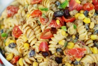 Taco Pasta Salad with Creamy Avocado Dressing