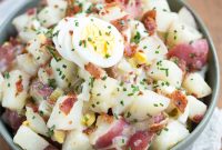 Authentic German Potato Salad with Hard-Boiled Eggs & Bacon