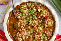 Spicy Thai Peanut Chicken Thighs with Sticky Glaze