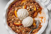 Gluten-Free Peach Crisp with Oats & Almonds — Simple Summer Dessert