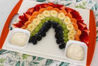 Colorful Fruit Platter with Creamy Yogurt Dip for Parties