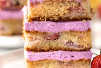 Low-Carb Strawberry Lemon Blondies — Keto & Gluten-Free