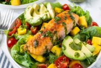 Mango and Salmon Salad with Lime-Dill Dressing