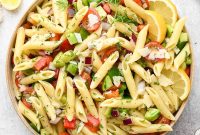 Zesty Lemon Pasta Salad with Fresh Herbs and Creamy Dressing