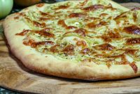 Green Tomato Pizza Recipe with Crispy Basil and Burrata