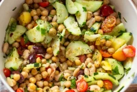 Mediterranean White Bean and Olive Salad with Lemon Herb Dressing