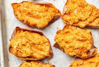Crispy Skinned Twice-Baked Sweet Potatoes with Brown Sugar Filling