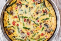 Vegetable Frittata Recipe with Fresh Herbs and Melted Cheese
