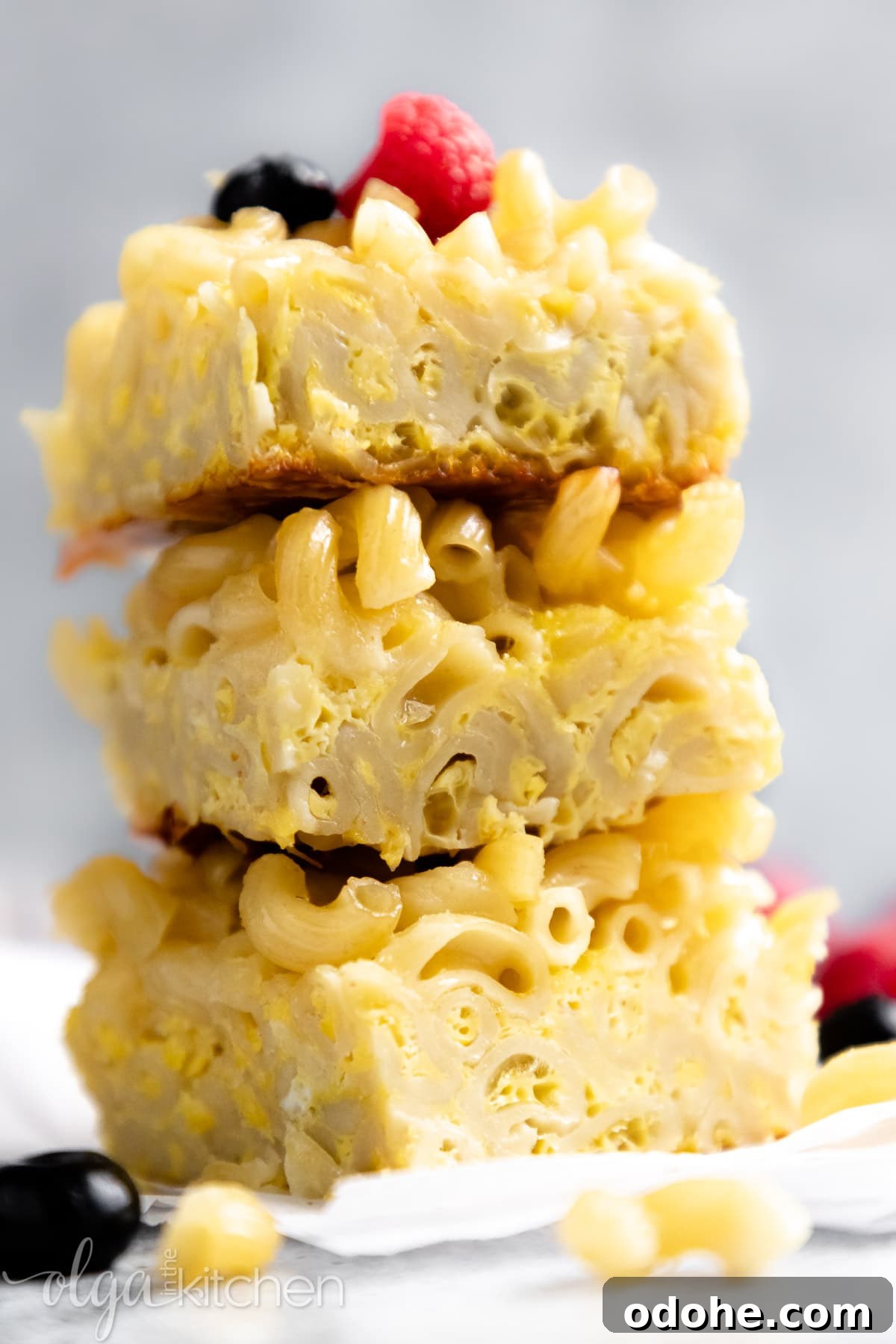 Sweet Baked Pasta and Egg Casserole Recipe 6 Baked Sweet Pasta Eggs Casserole is a childhood dish and a major family pleaser. Every bite is loaded with pasta and eggs with a little hint of sweetness within each bite. #pasta #bakedpasta #onepotmeal #pastacasserole #dessertpasta #breakfast #olgainthekitchen