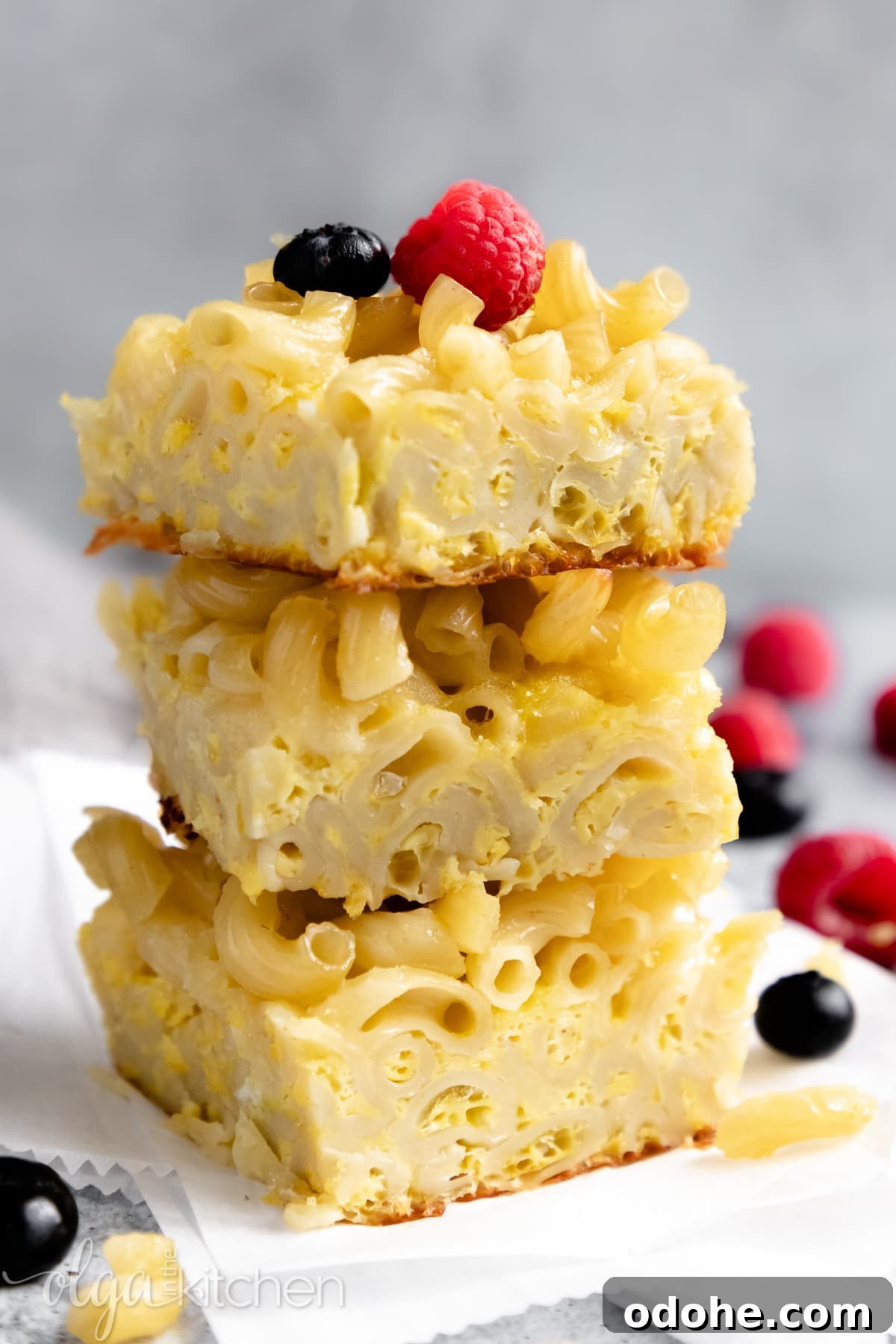Sweet Baked Pasta and Egg Casserole Recipe 9 Baked Sweet Pasta Eggs Casserole is a childhood dish and a major family pleaser. Every bite is loaded with pasta and eggs with a little hint of sweetness within each bite. #pasta #bakedpasta #onepotmeal #pastacasserole #dessertpasta #breakfast #olgainthekitchen