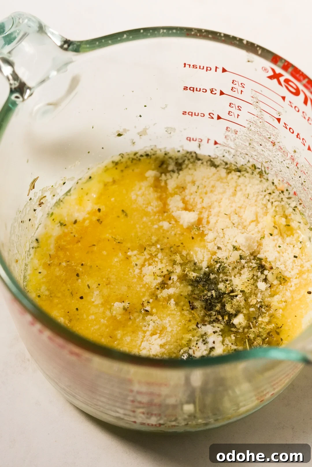 garlic, butter, cheese, and seasoning