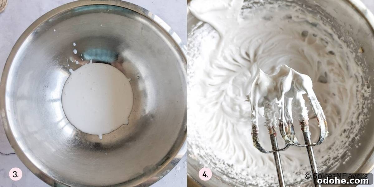 Strawberry Cream Cheese Cake Filling Recipe for Moist Layer Cakes 5 beat the cream until stiff peaks form