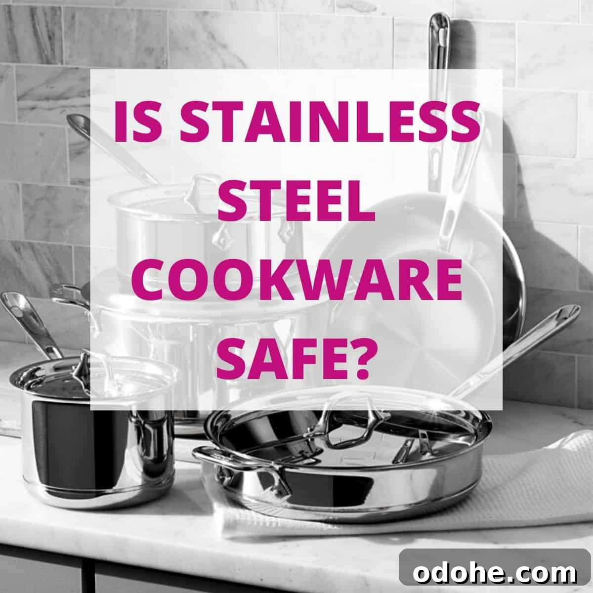 Black and white pots and pans. 