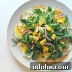 open faced omelette with arugula, corn and avocado salad | www.nyssaskitchen.com