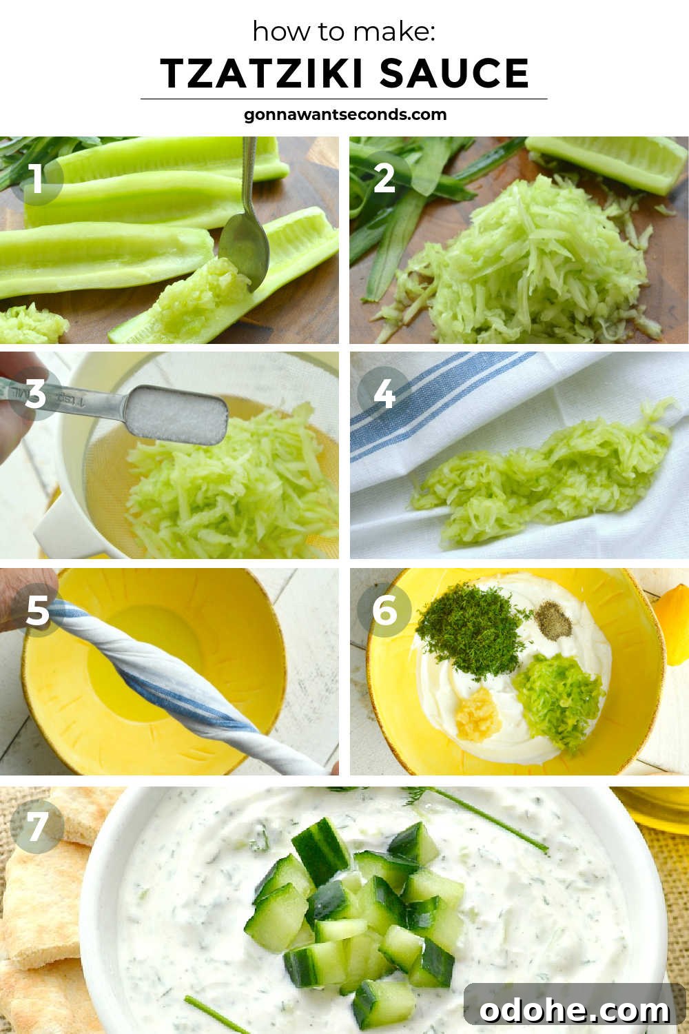 Authentic Greek Tzatziki Sauce Recipe for Creamy Yogurt Dip 4 step by step how to make tzatziki sauce