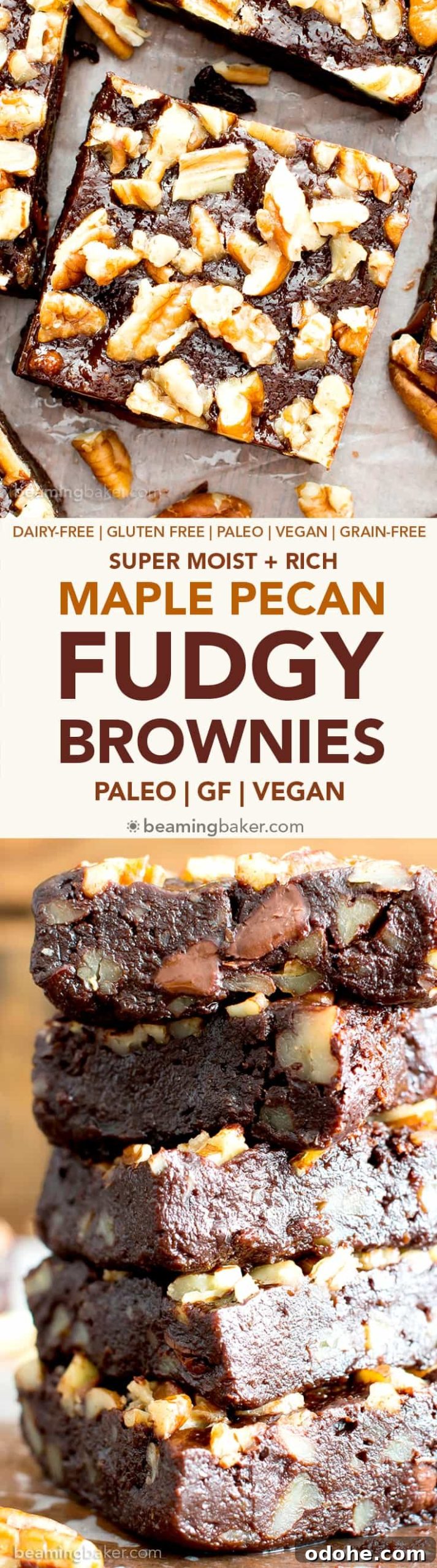Super Fudgy Maple Pecan Paleo Brownies — Vegan, Gluten Free, Dairy-Free 7 Pin Super Fudgy Paleo Maple Pecan Brownies