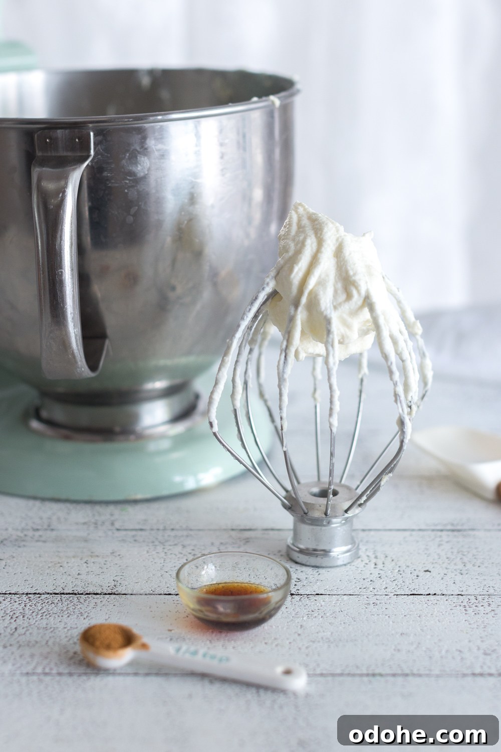 Crepe King Cake: Traditional French King Cake Made with Crepes 10 Crepe King Cake - whipped mascarpone