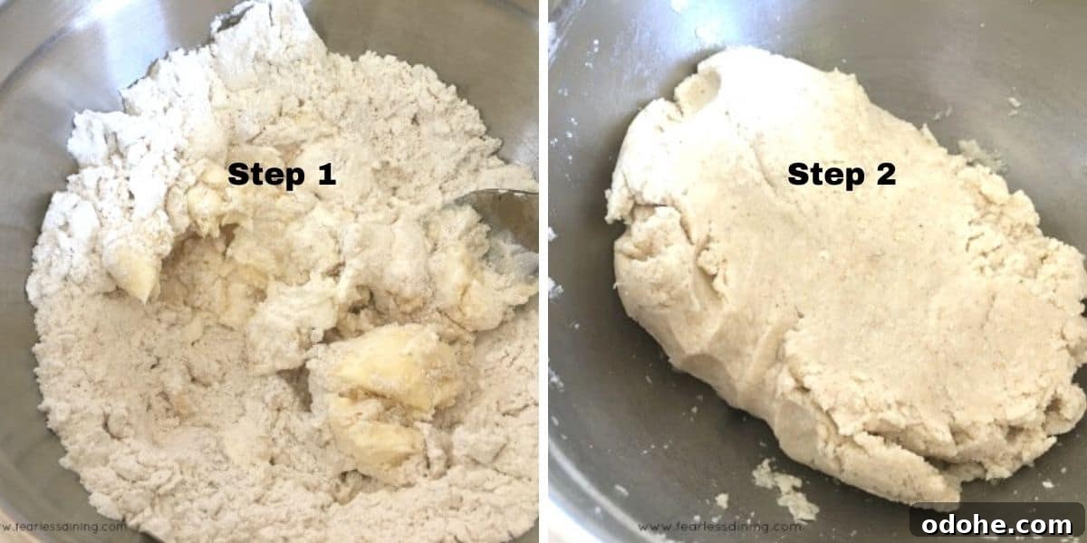 Homemade Gluten-Free Rugelach Recipe: Flaky, Dairy-Free Pastries 4 Mixing the gluten-free rugelach dough in a mixing bowl.