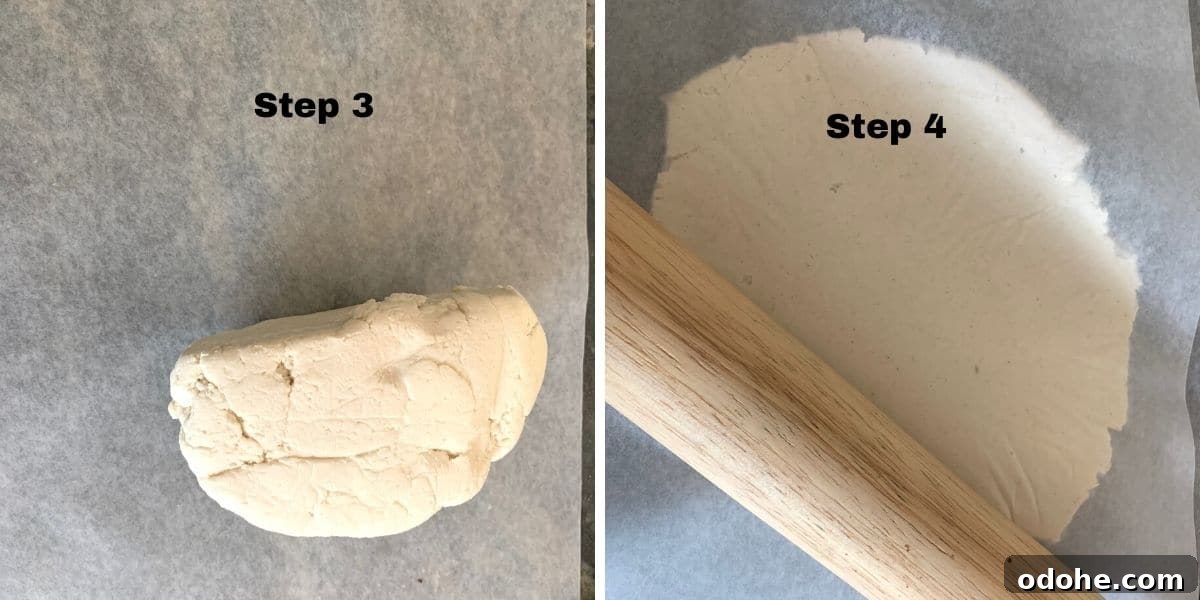 Homemade Gluten-Free Rugelach Recipe: Flaky, Dairy-Free Pastries 5 Rolling out the rugelach dough.