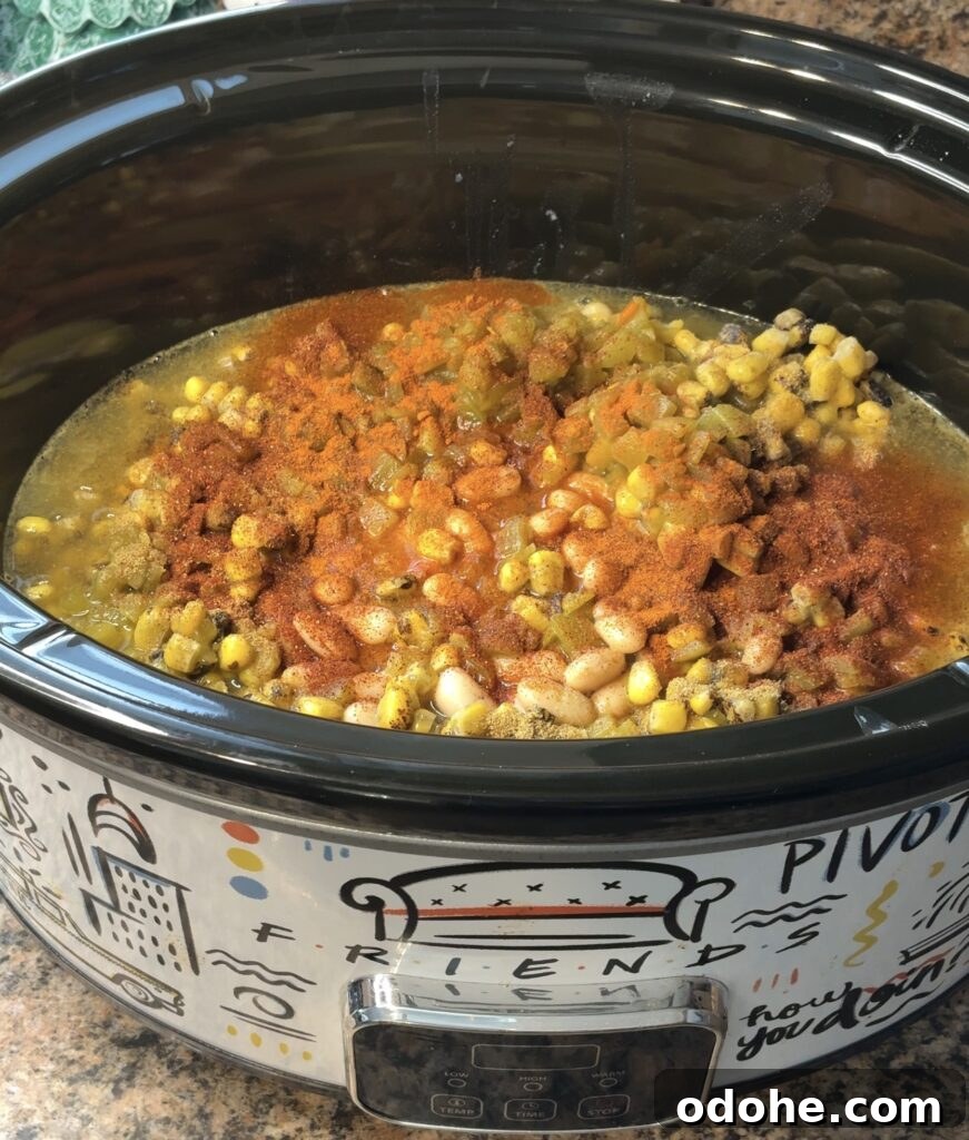 White Chicken Chili in the Crockpot