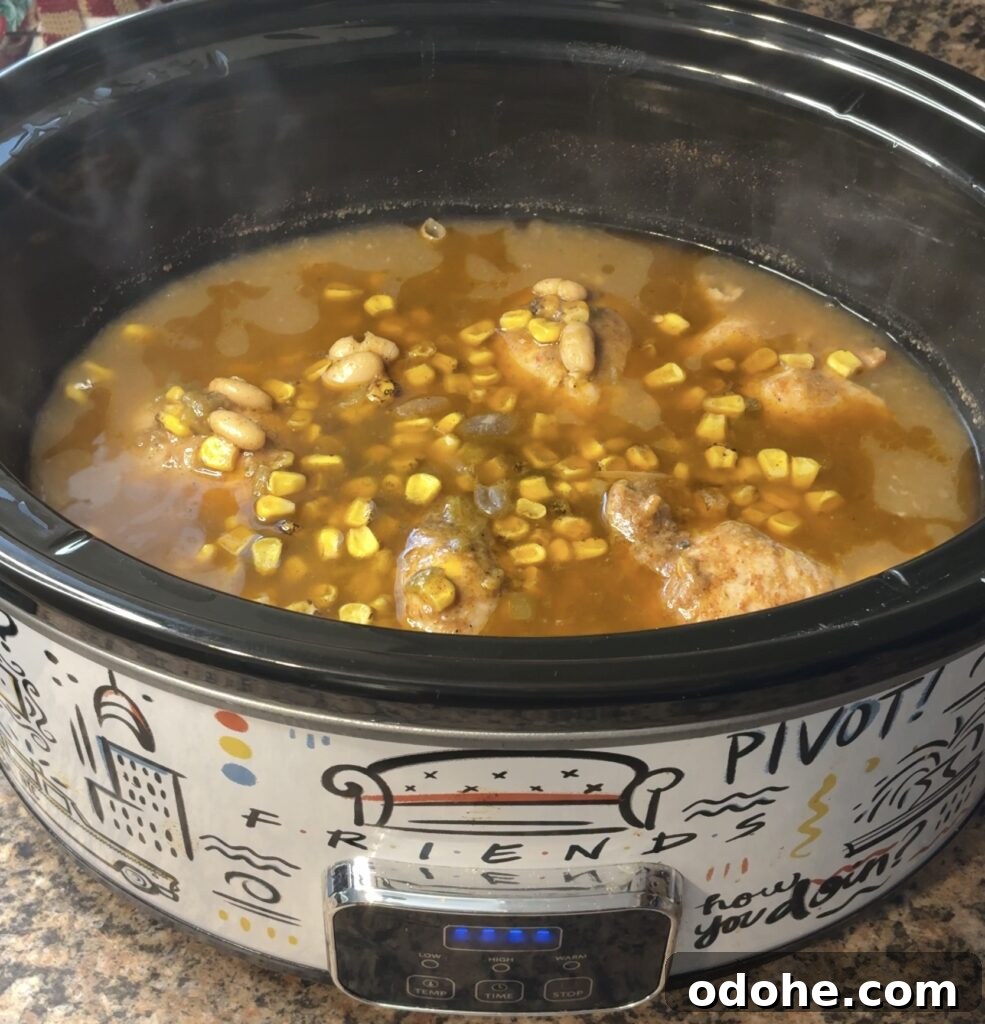 White Chicken Chili in the Crockpot