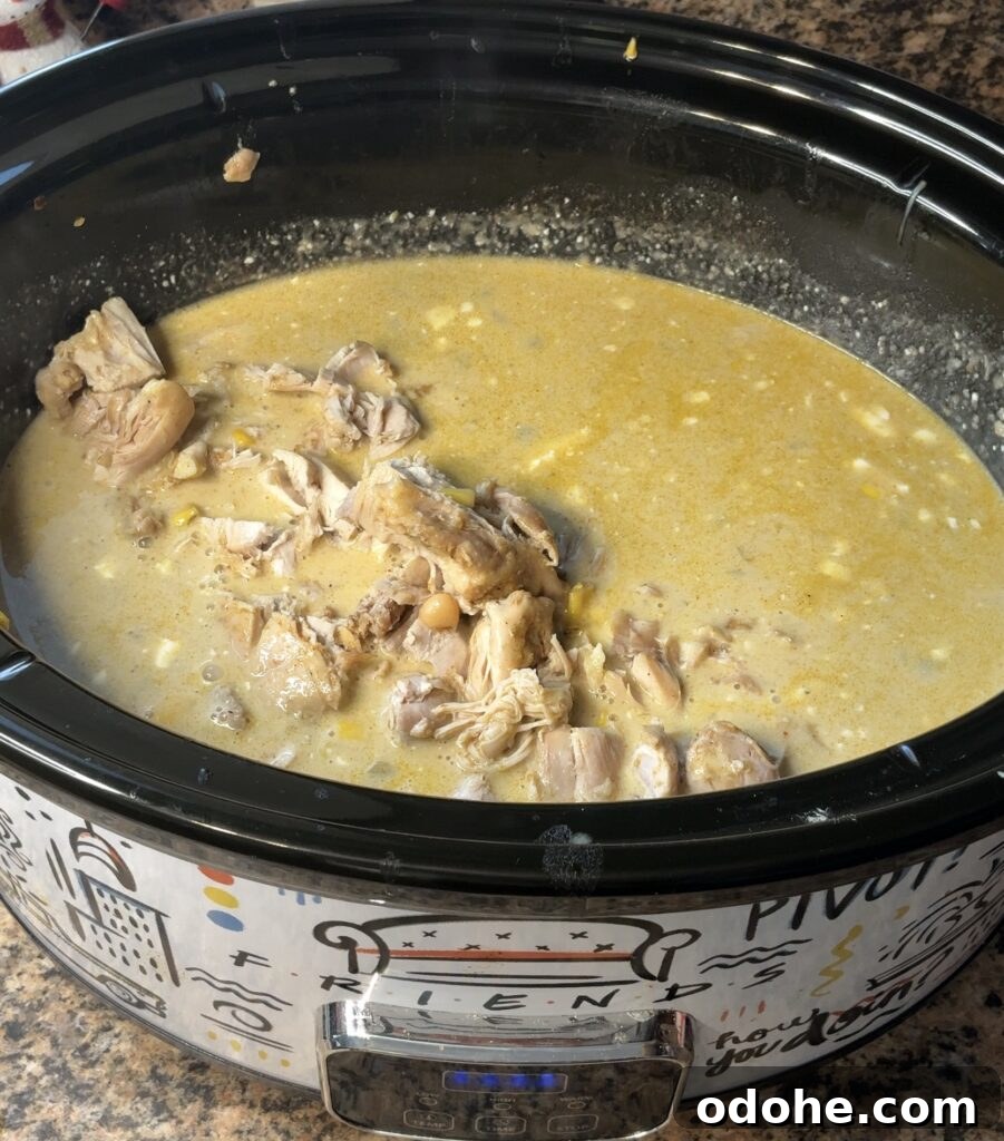 White Chicken Chili in the Crockpot
