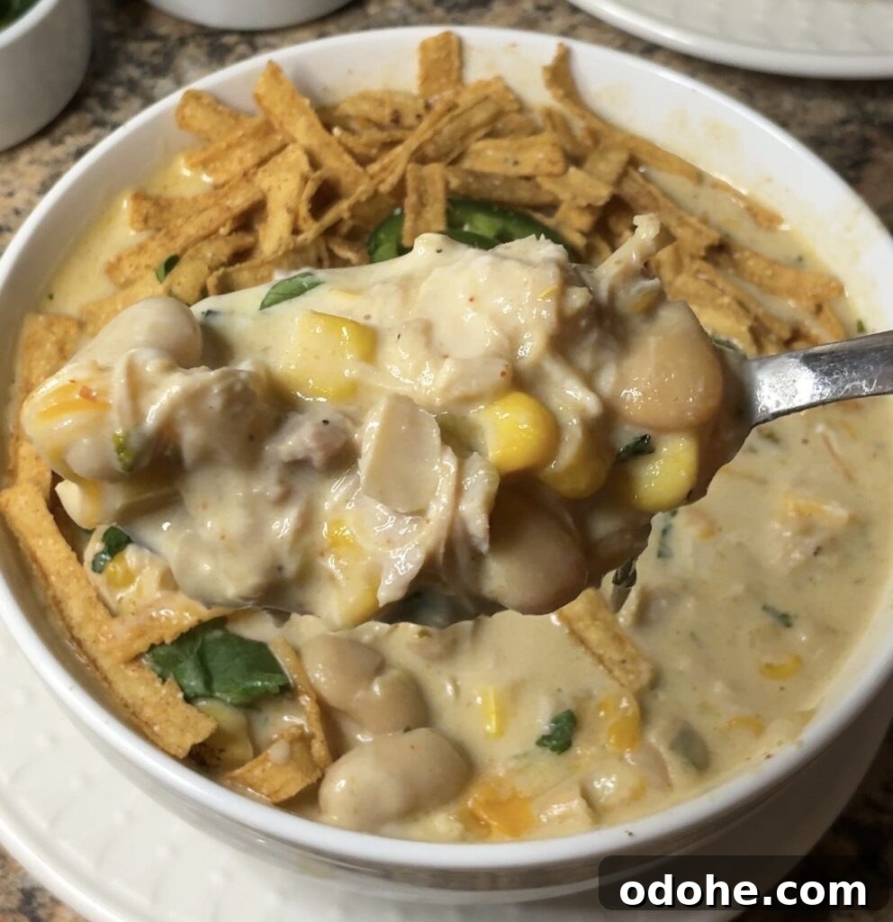 White Chicken Chili in the Crockpot