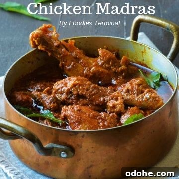 Chicken Madras in a copper pot