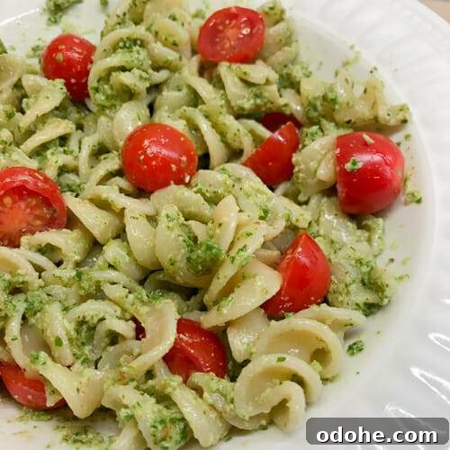 30-Minute Homemade Pesto Pasta with Fresh Basil and Parmesan 3 pesto pasta just tomatoes
