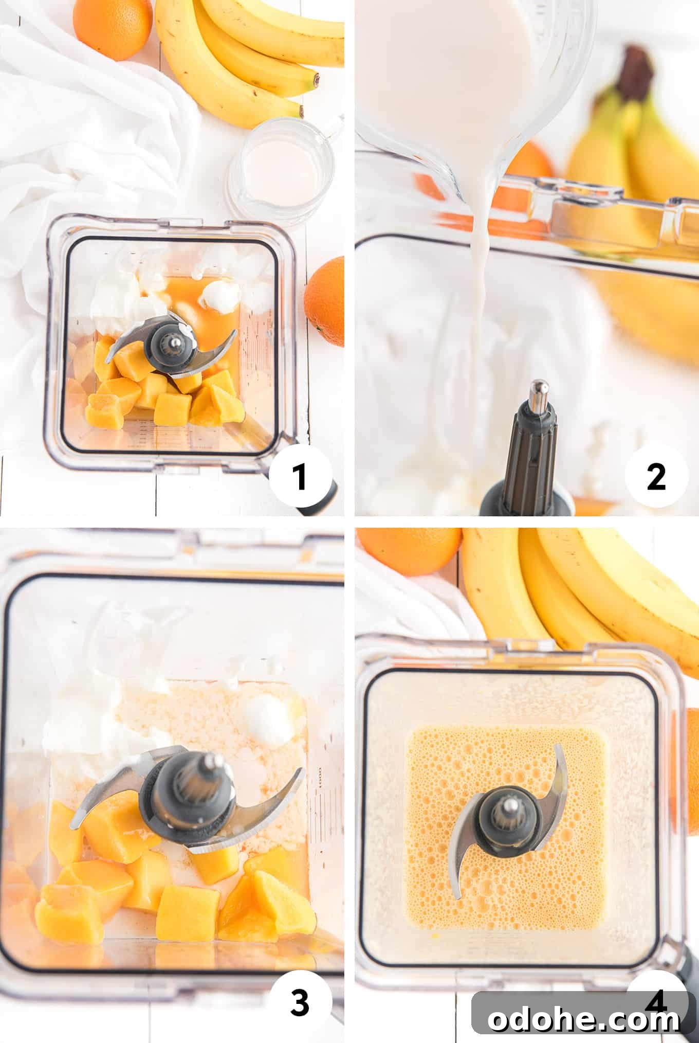 Energizing Orange Smoothie Recipe for Vitamin C Boost 4 Process photos on how to make the perfect orange smoothie.
