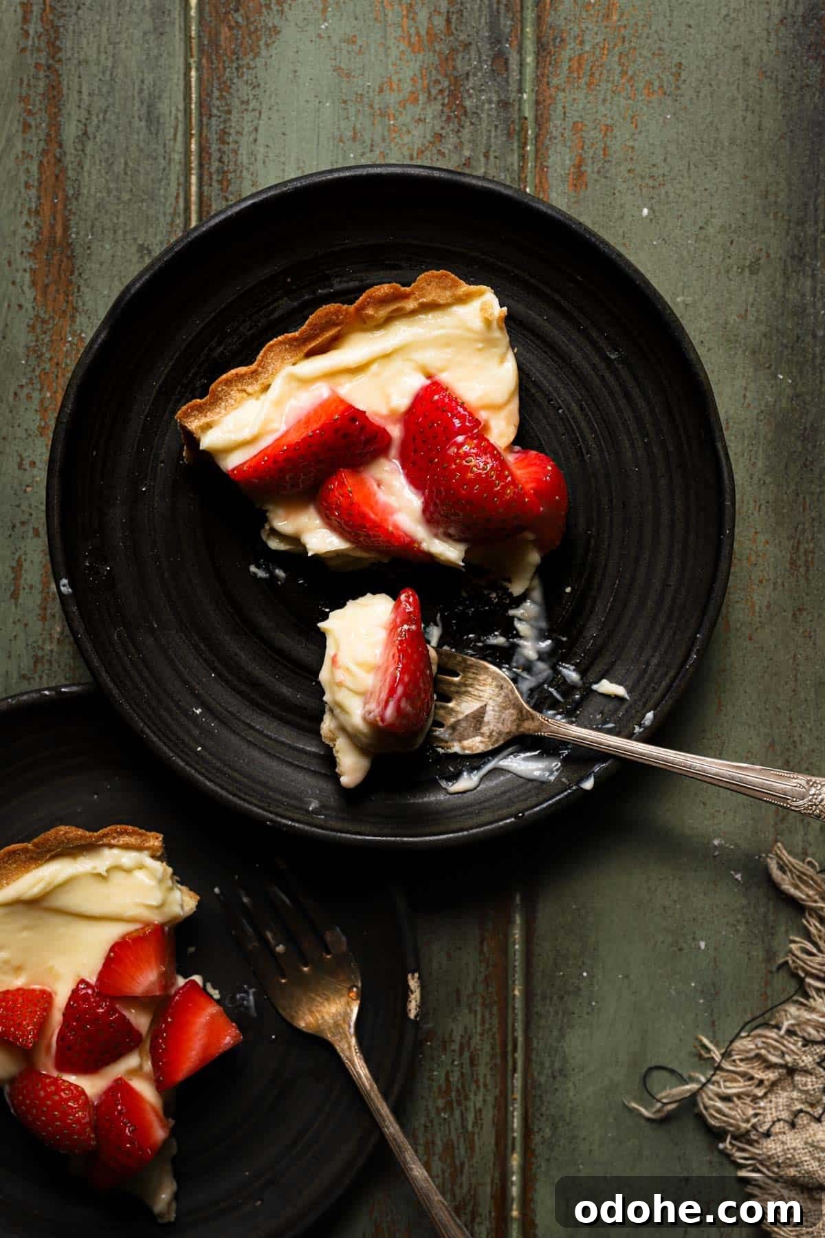 Tarte aux Fraises: Classic French Strawberry Tart Recipe 8 slices of Tarte Aux Fraises.