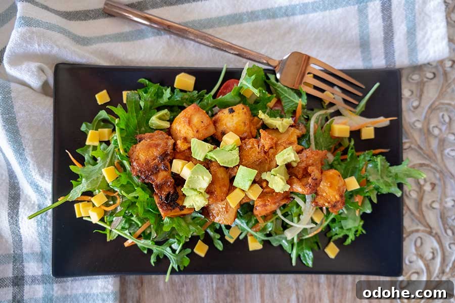 buffalo chicken kale salad