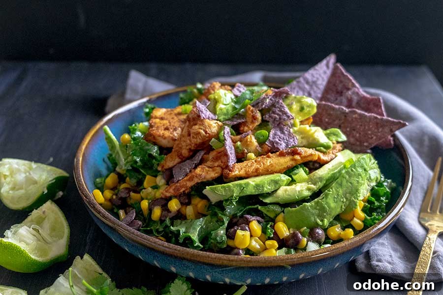 baja chicken kale salad
