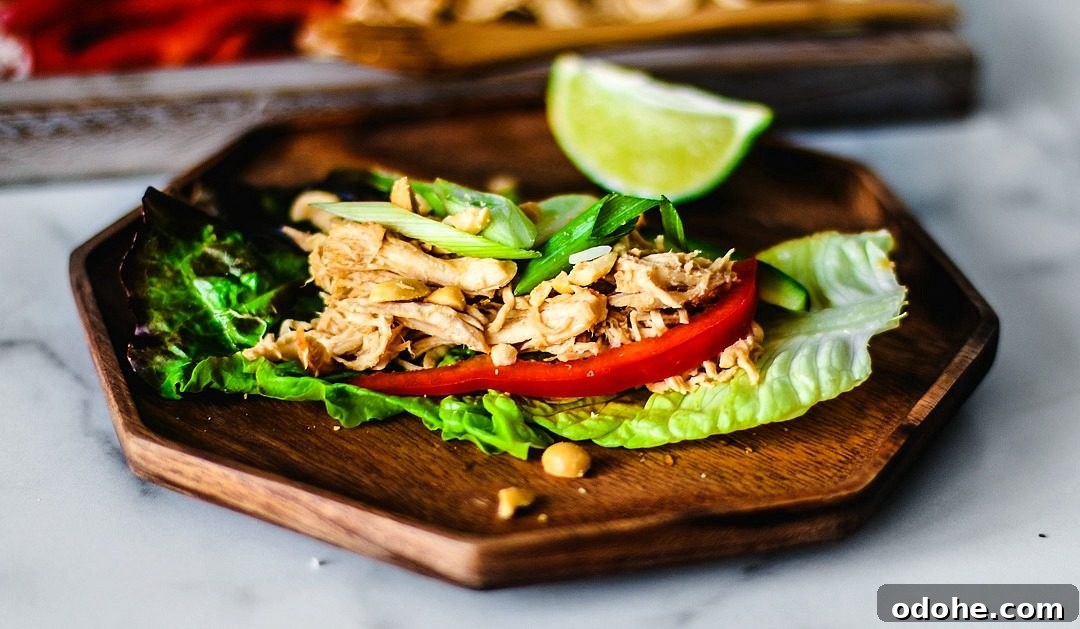 Instant Pot Ginger Chicken Lettuce Wraps Recipe 5 Stuffed lettuce wrap.