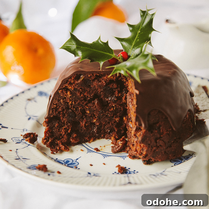 Vegan Chocolate Orange Christmas Pudding - Dairy-free Alternative Festive Pud
