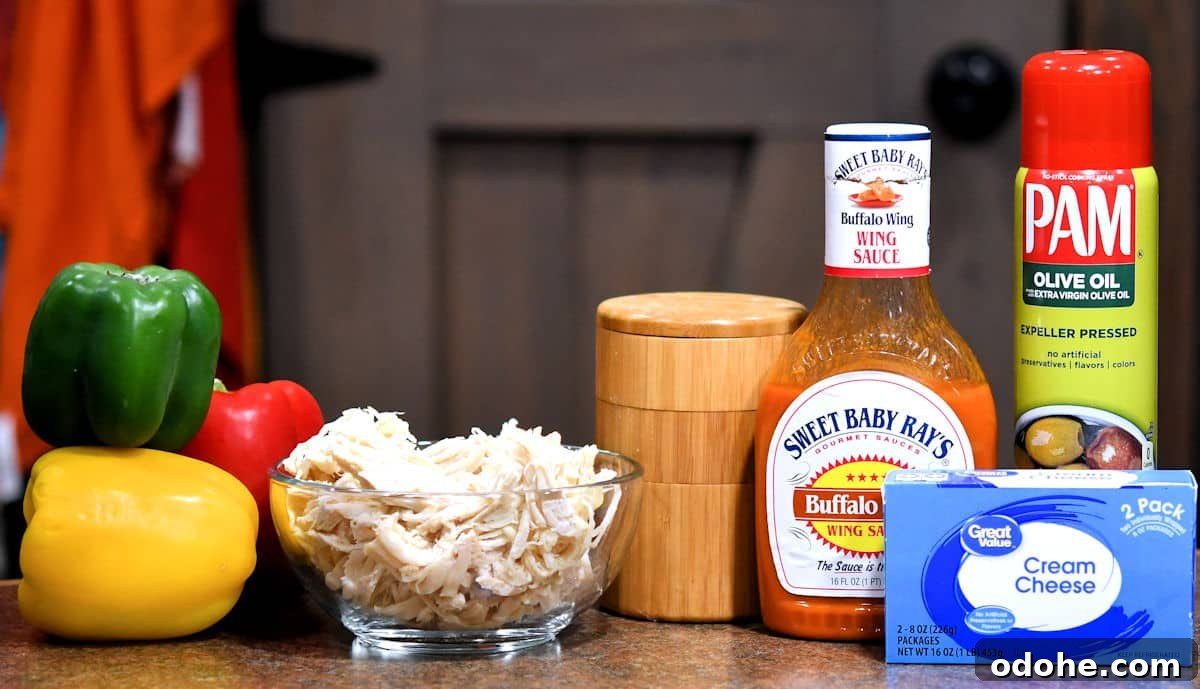 Buffalo Chicken Stuffed Peppers Recipe — Spicy Cheesy Baked Peppers 3 img 15307 2
