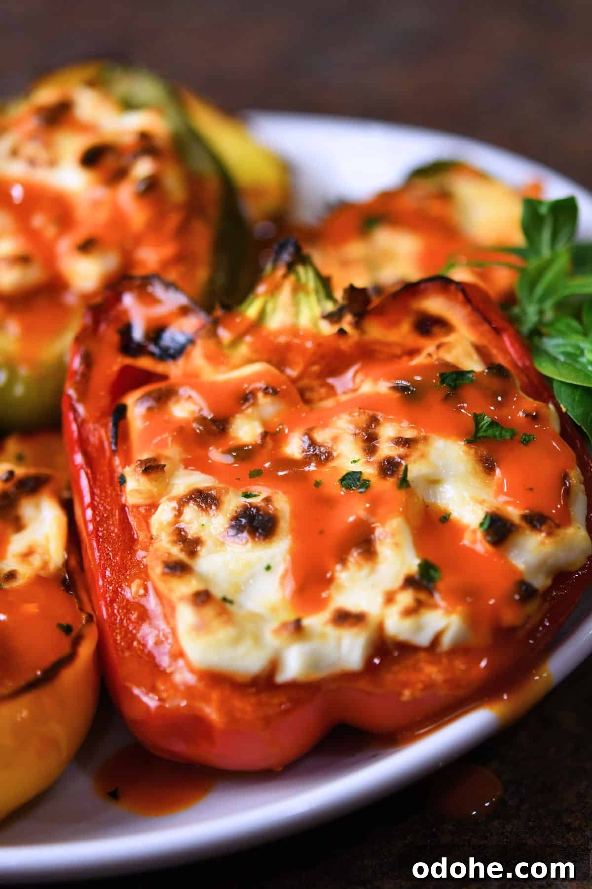 Buffalo Chicken Stuffed Peppers Recipe — Spicy Cheesy Baked Peppers 10 img 15307 9