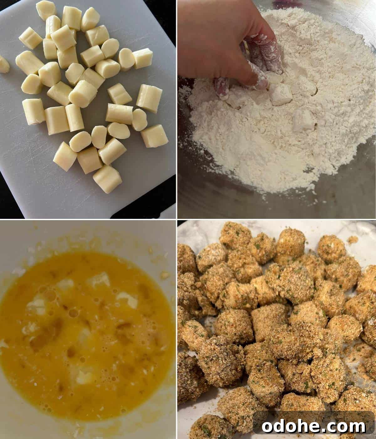 Crispy Fried Mozzarella Balls with Marinara Dip 7 Steps to dipping fried cheese.