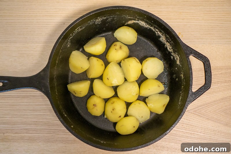 Potatoes after they've finished boiling