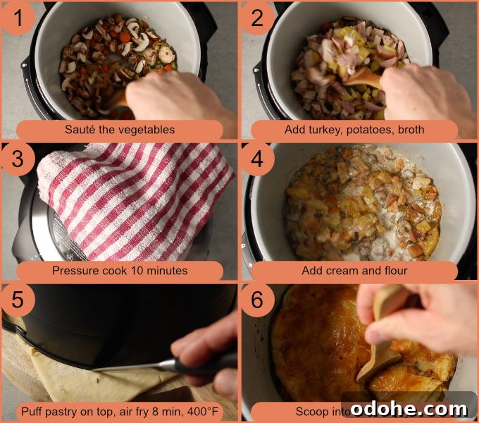 Ninja Foodi Turkey Pot Pie Recipe: Crispy, Creamy Comfort 4 Ninja Foodi turkey pot pie process photos