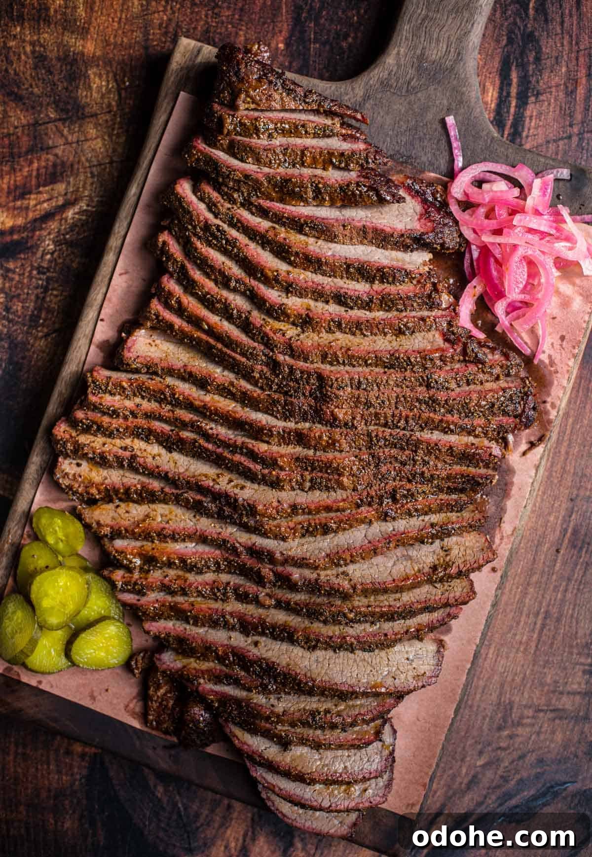 Smoking a Brisket Flat: Step-by-Step Guide for Tender Results 2 Smoked Brisket Flat slices on a cutting board