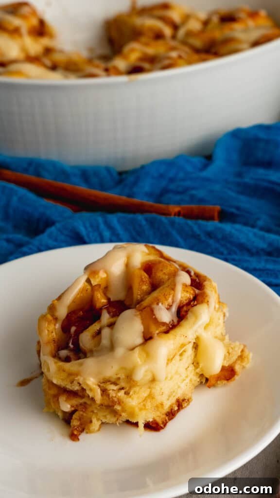 Apple Cider Cinnamon Rolls with Maple Glaze Recipe 3 A cinnamon roll made with apple cider that is drizzled with apple cider cream cheese icing.