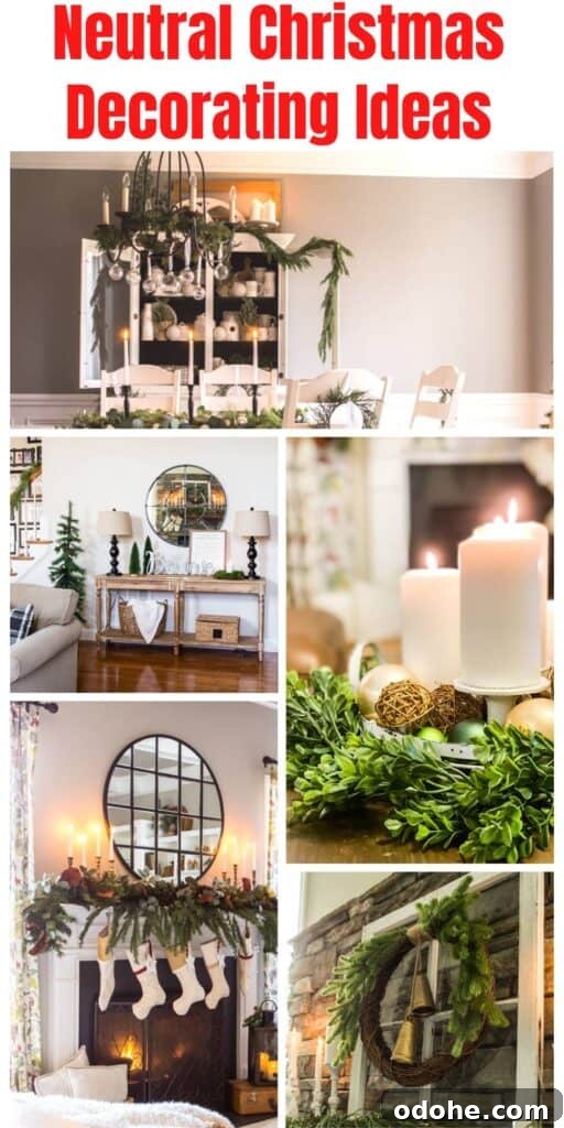 13 Timeless Neutral Christmas Decorating Ideas for Your Home 22 Pinterest graphic for Neutral Christmas decorating ideas