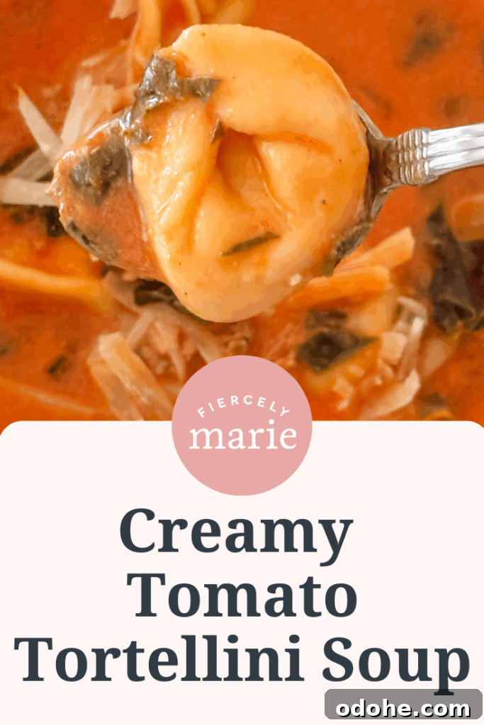 Creamy Tomato Tortellini Soup from NYT 5-Star Recipe 5 Bowl of creamy tomato tortellini with herbs