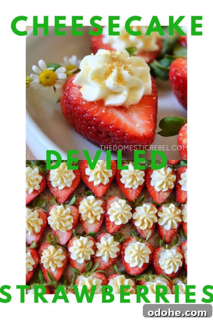 cheesecake deviled strawberries photo collage