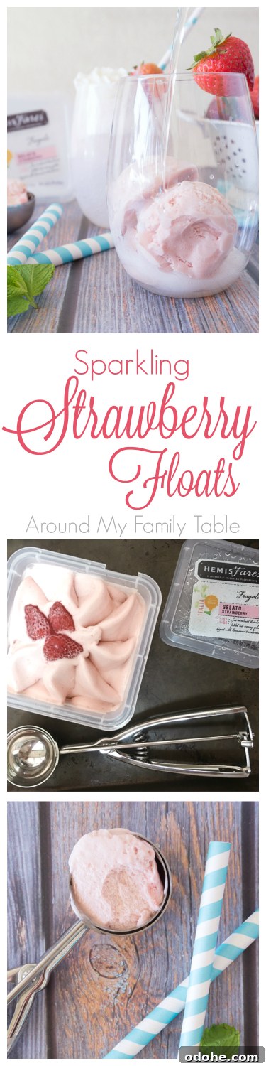 Sparkling Strawberry Soda Float Recipe for Warm Days 10 These Sparkling Strawberry Floats are the perfect afternoon sipper on a hot day or a light summer dessert.